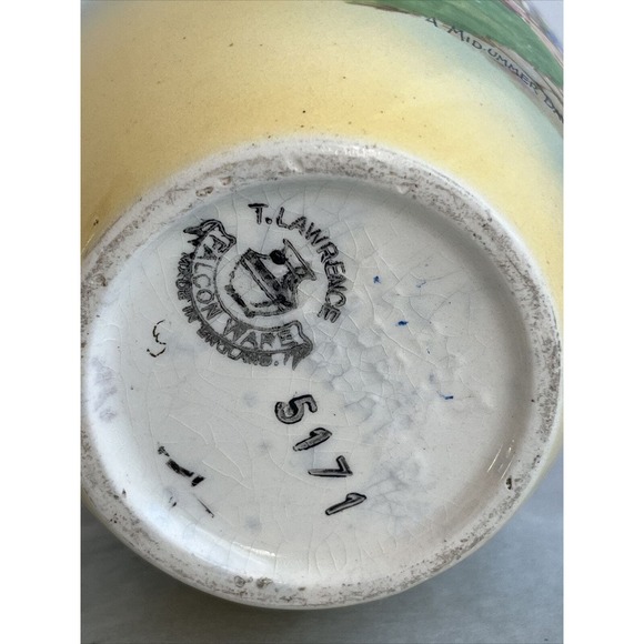 T. Lawrence Falcon Ware Vase #5171 Cottage Lupines England Vintage 1930s 7x5" - Picture 7 of 10